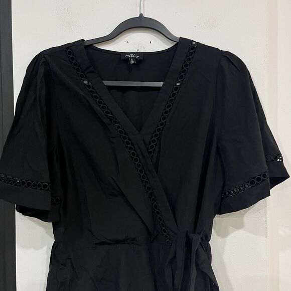 Milk & Honey Women’s Black Faux Wrap Top Size XL - Picture 2 of 4